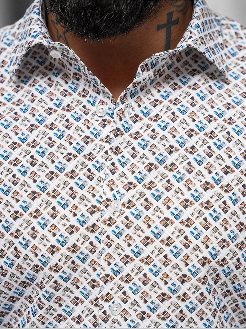 Balti vyriški marškiniai OZONEE O/V102