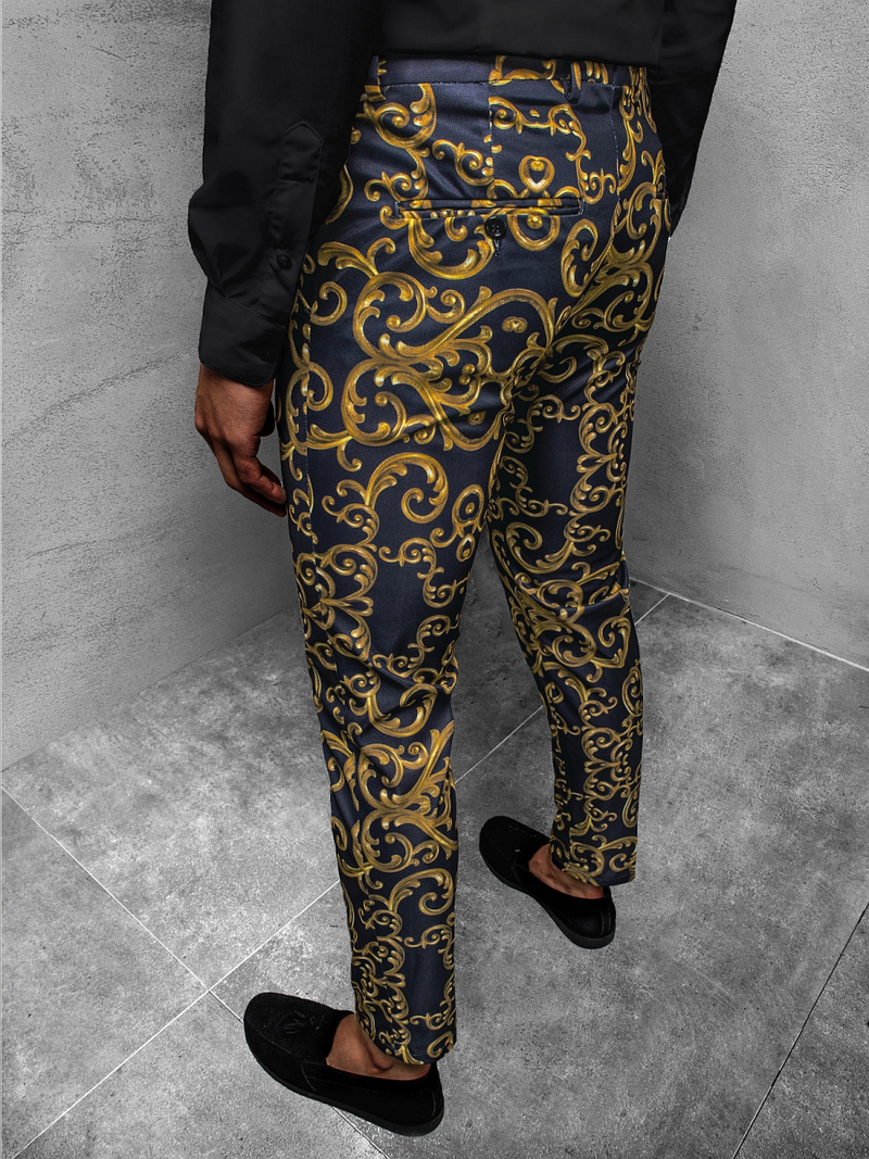 Granatinės vyriškos chino kelnės OZONEE DJ/5595