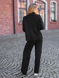 Juodas moteriškas sportinis dviejų dalių kostiumas OZONEE JS/53C5203/3