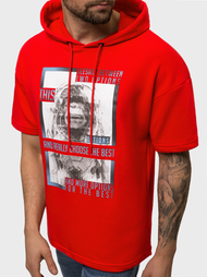 Raudona vyriškas džemperis su gobtuvu OZONEE B/20402010