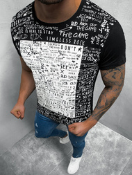 Juodi vyriški marškinėliai OZONEE O/1173Z