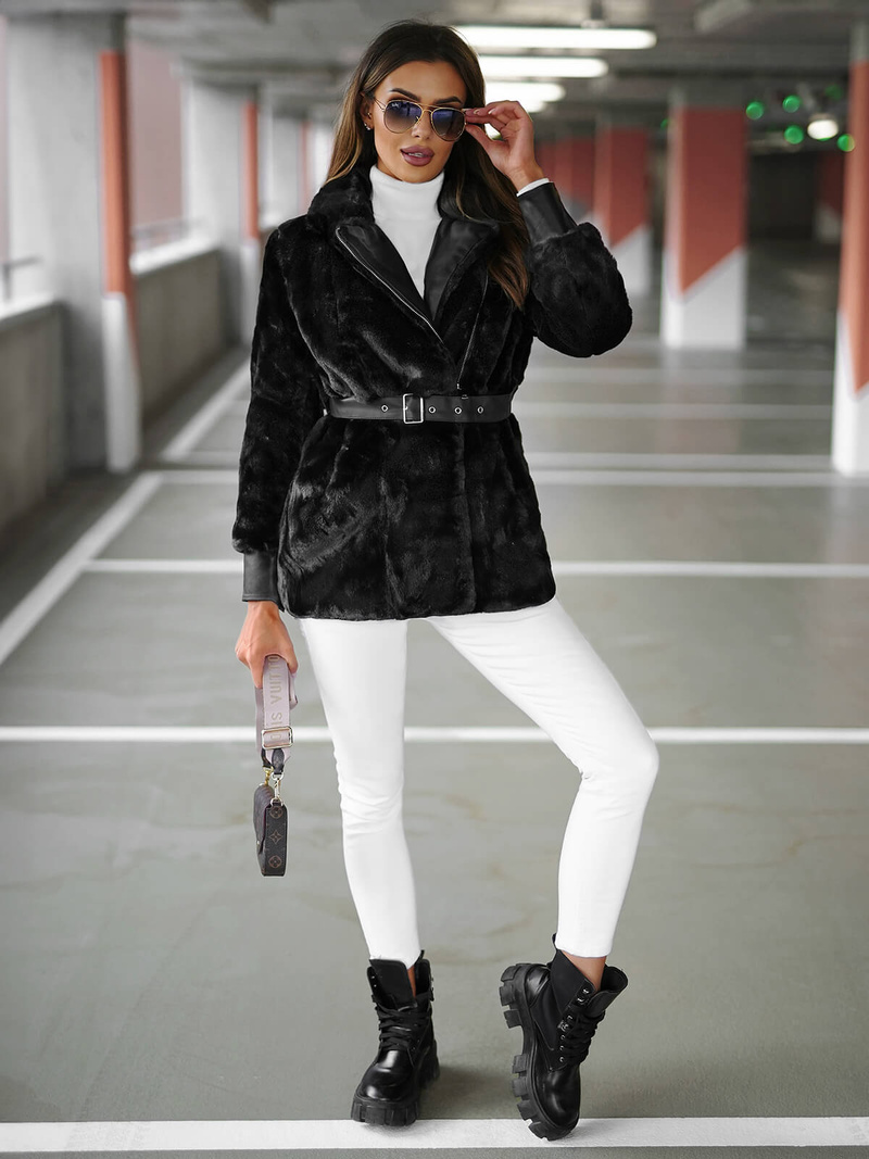 Juoda moteriška striukė OZONEE JS/11Z8075Z