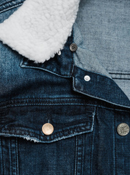 Tamsiai-mėlyna vyriška džinso šerpas striukė OZONEE NB/MJ516BSZ