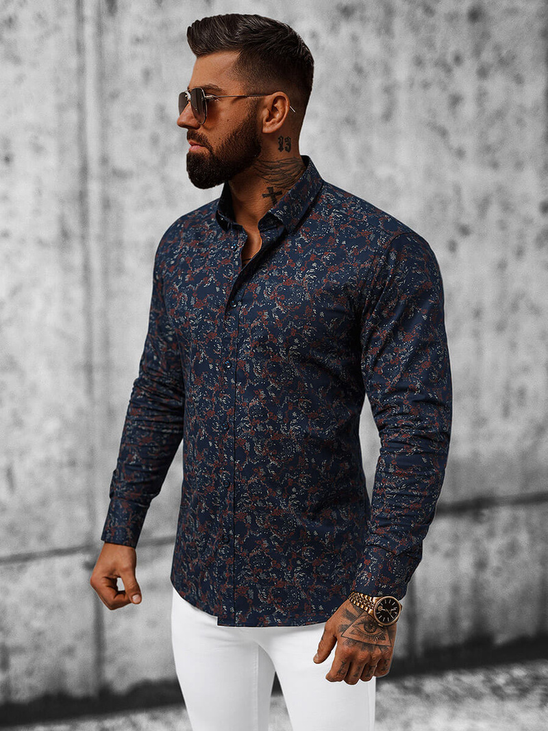 Granatinė vyriški marškiniai OZONEE O/V09