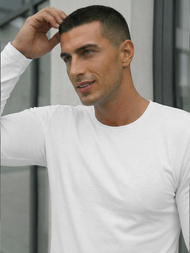 Balti vyriški marškinėliai ilgomis rankovėmis OZONEE JS/DB71/2