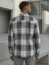 Juodai-balti vyriški marškiniai OZONEE NB/MC728N/4Z