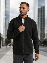 Juodas vyriškas džemperis su užtrauktuku OZONEE JS/HH016/3