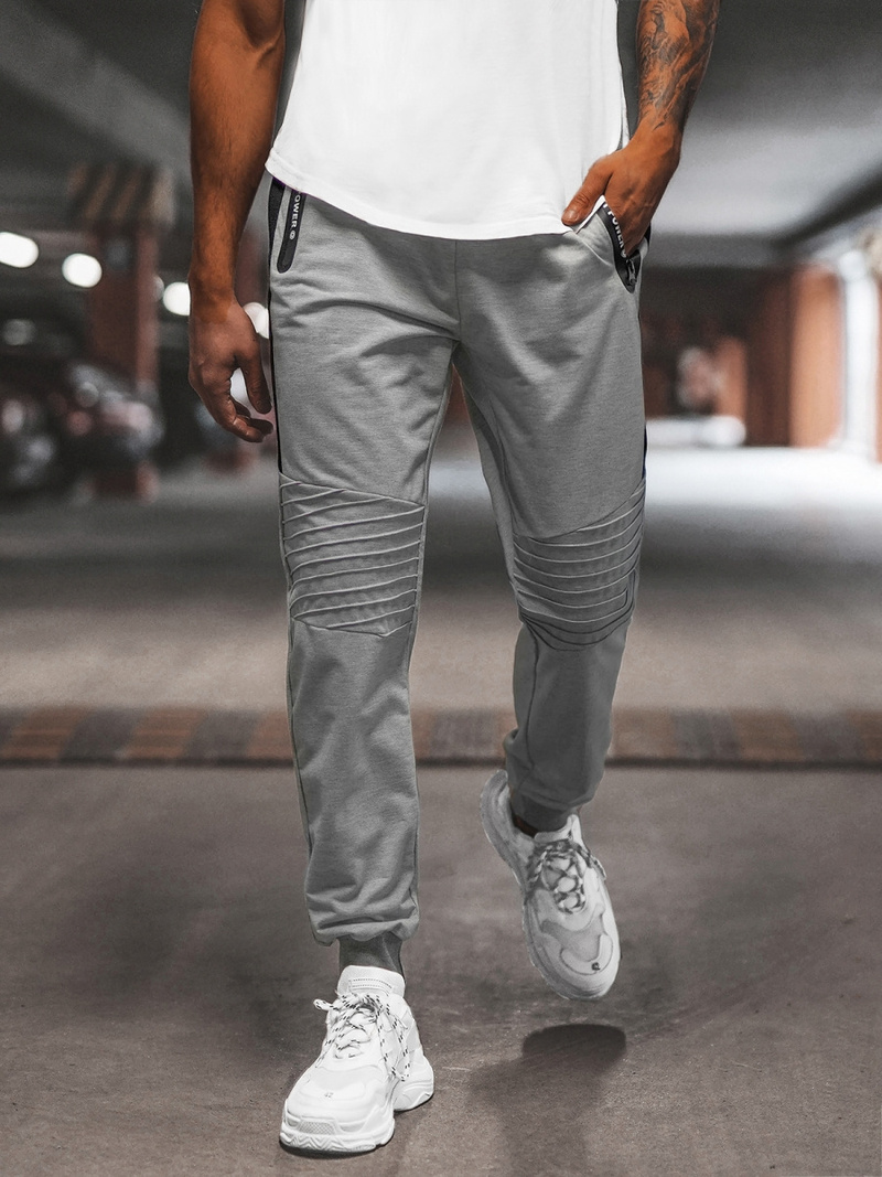 Pilkos vyriškos sportinės kelnės OZONEE JS/68K10326Z