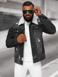 Juoda vyriška džinso šerpas striukė OZONEE NB/MJ502NZ