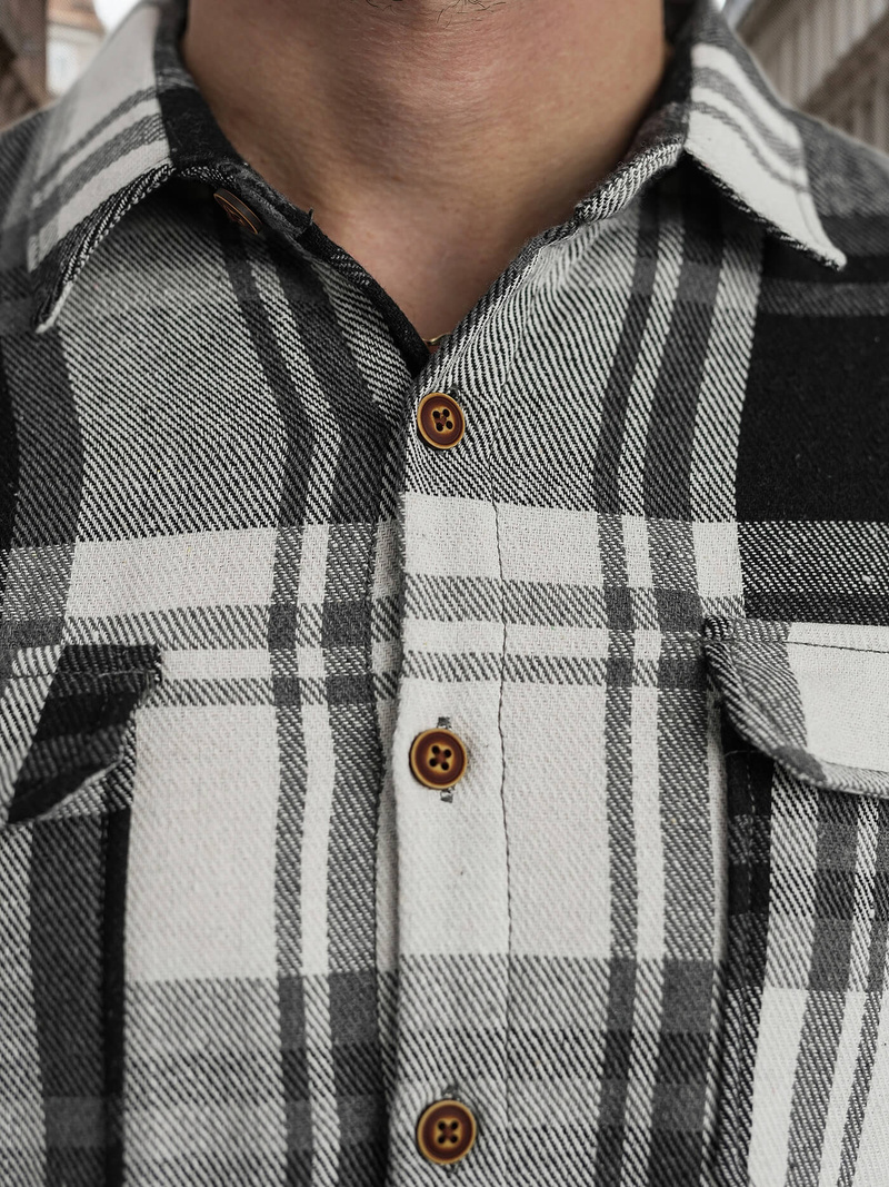 Juodai-balti vyriški marškiniai OZONEE NB/MC728N/3