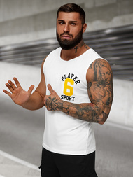 Balti vyriški berankoviai marškinėliai OZONEE JS/8B1717/1Z