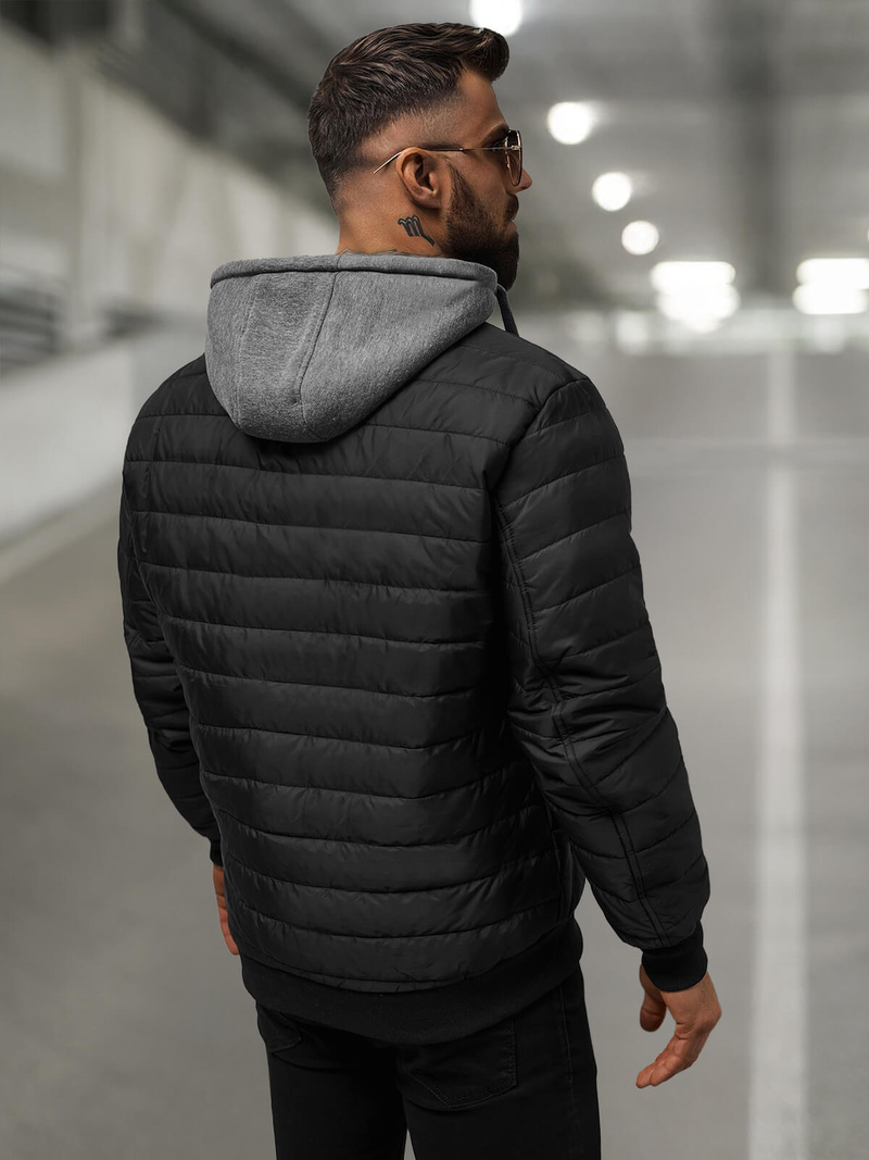 Juoda vyriška striukė OZONEE JS/8M985/392