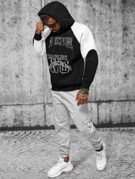 Juoda džemperis su gobtuvu OZONEE O/SWE23037