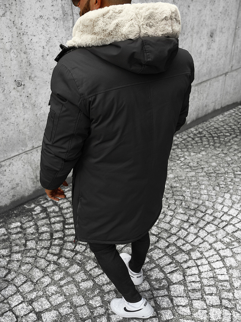 Juoda vyriška žieminė striukė OZONEE JS/22M50/392