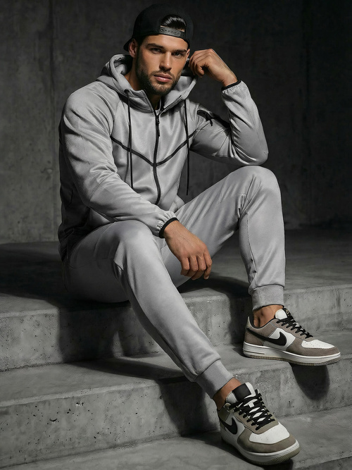 Pilkas vyriškas sportinis kostiumas OZONEE JS/8C1966/2