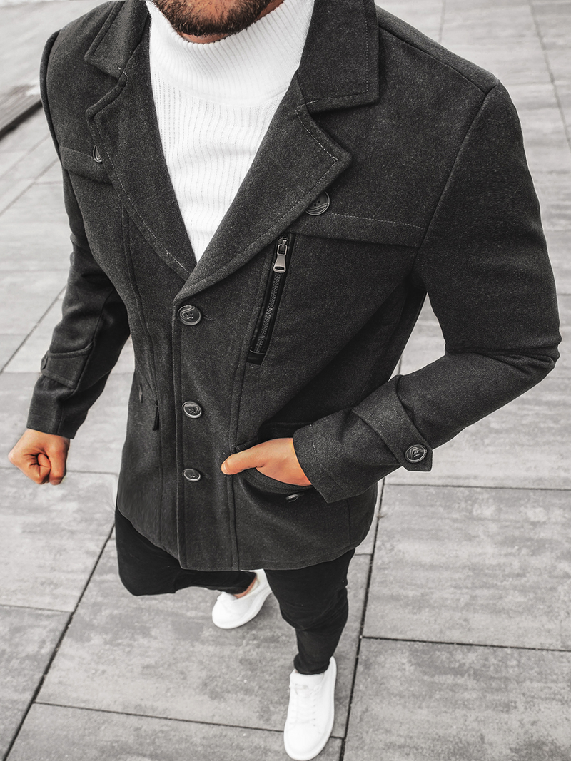 Grafitinis vyriškas paltas OZONEE N/5920