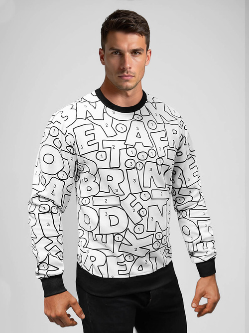 Baltas vyriškas džemperis OZONEE JS/8B1136/1Z