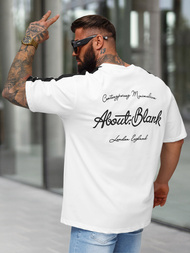 Baltas vyriški marškinėliai OZONEE O/QQ1195