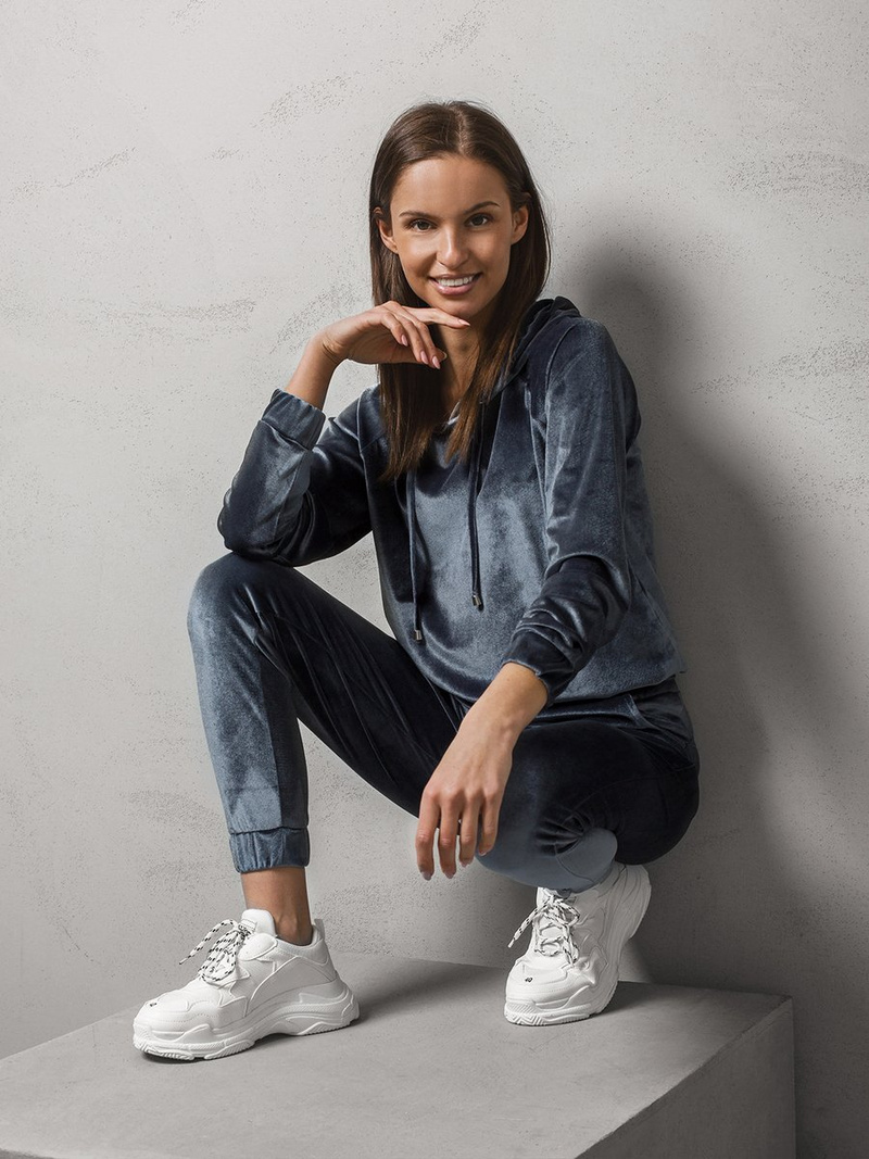 Grafitinis moteriškas sportinis dviejų dalių kostiumas OZONEE O/13120