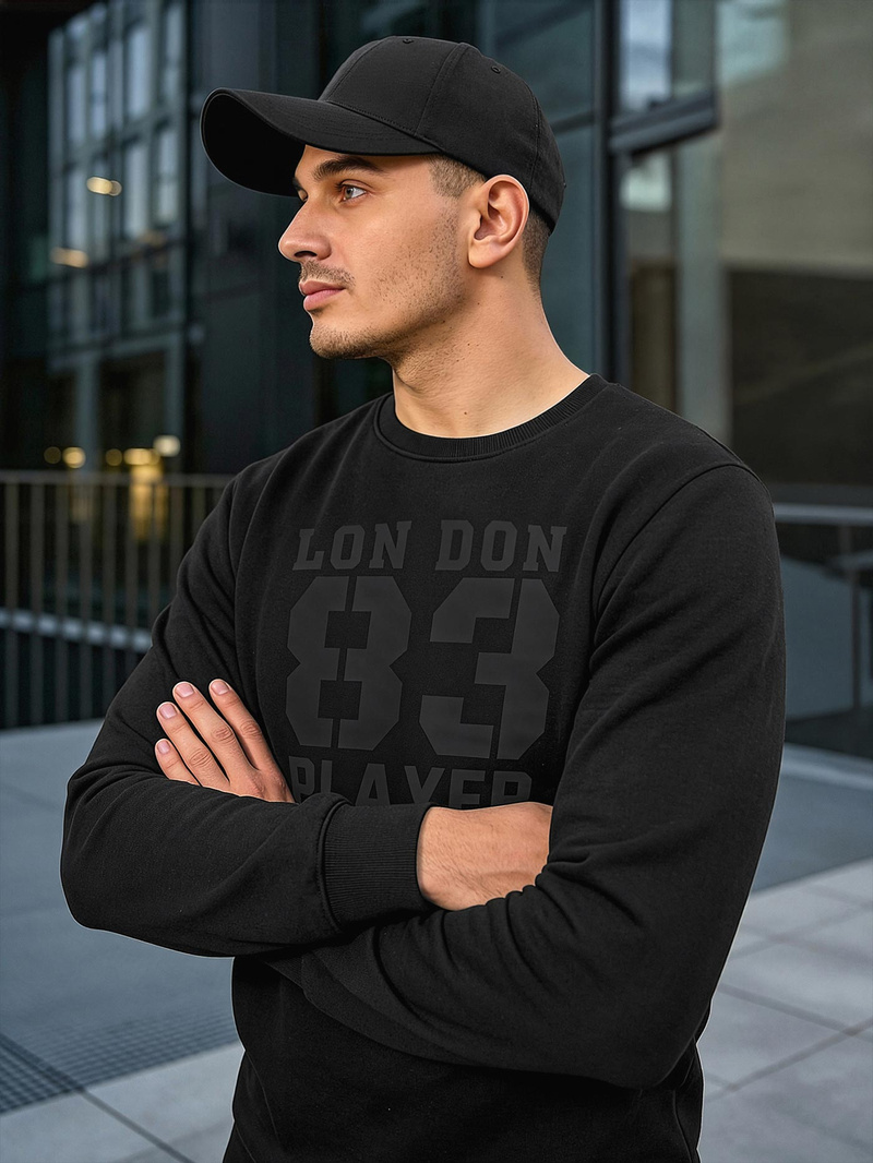 Juodas vyriškas džemperis OZONEE JS/8B1976/3