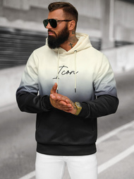 Baltai-juodas vyriškas džemperis su gobtuvu OZONEE JS/27B6501/155