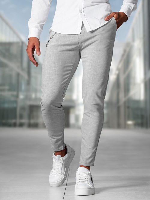 Pilkos vyriškos chino kelnės OZONEE DJ/3300Z