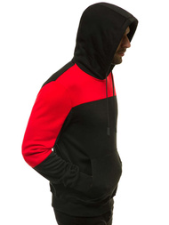 Juodas vyriškas džemperis su gobtuvu OZONEE JS/KS2168