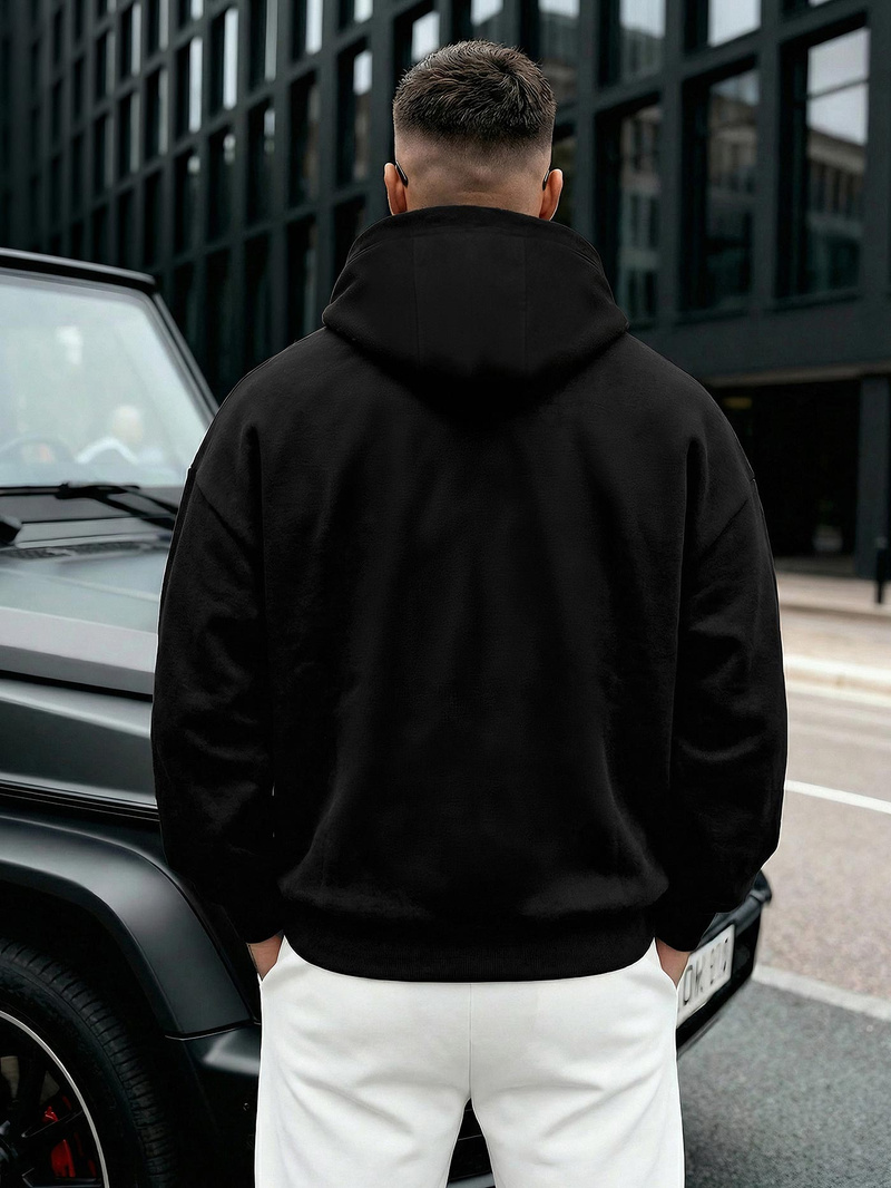 Juoda vyriškas džemperis su gobtuvu OZONEE JS/8B1968/3