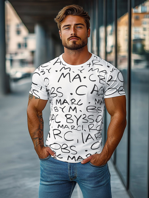 Baltas vyriški marškinėliai OZONEE JS/8T1213/1Z