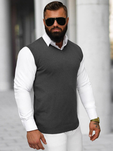 Grafitinis vyriškas megztinis OZONEE NB/MM6005/3Z