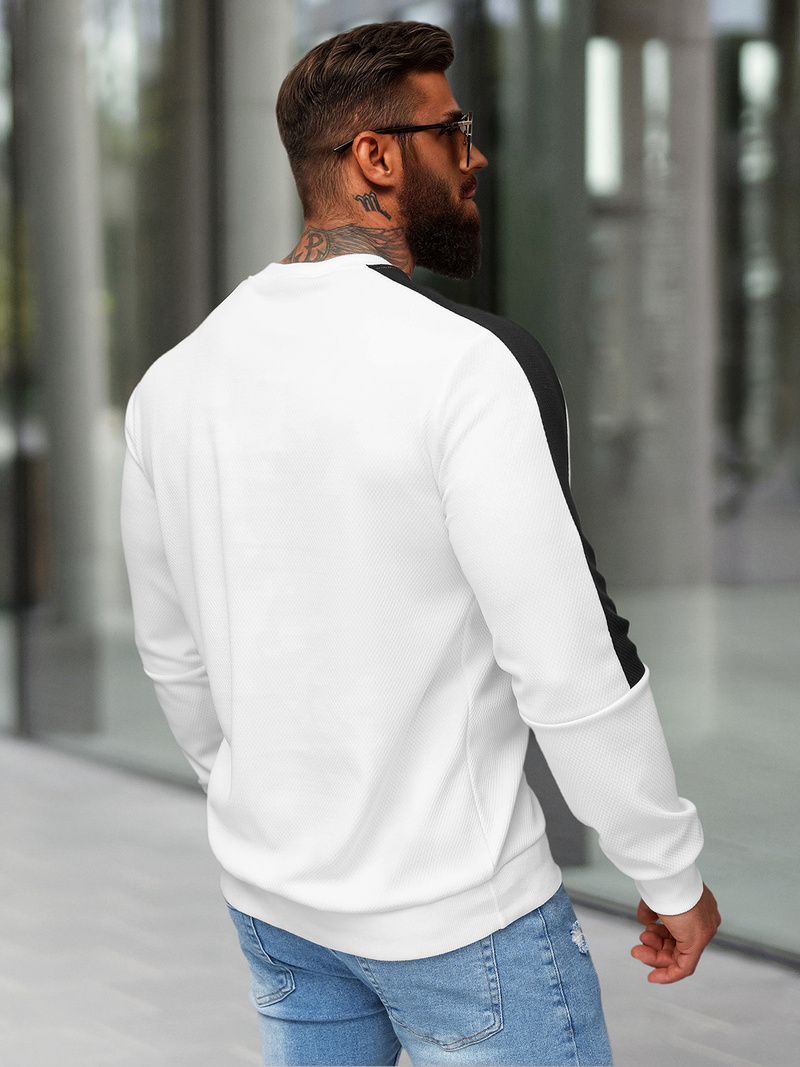 Baltas vyriškas džemperis OZONEE O/P2033Z