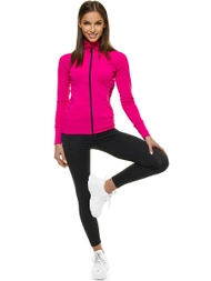 Tamsiai rožinė moteriška džemperis OZONEE JS/HD150/19