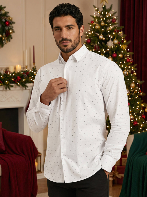 Balti vyriški marškiniai OZONEE V/V180Z