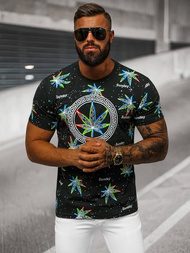 Juodi vyriški marškinėliai OZONEE O/T136/3