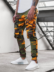 Geltonai-Rusvai žalsvos vyriškos chino jogger stiliaus kelnės OZONEE G/2787