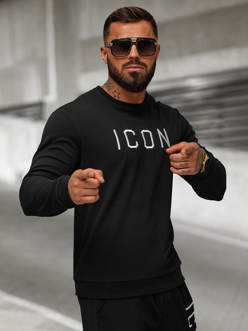 Juodas vyriškas džemperis OZONEE O/D7394