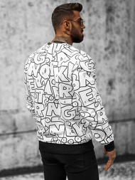 Baltas vyriškas džemperis OZONEE JS/8B1136/1