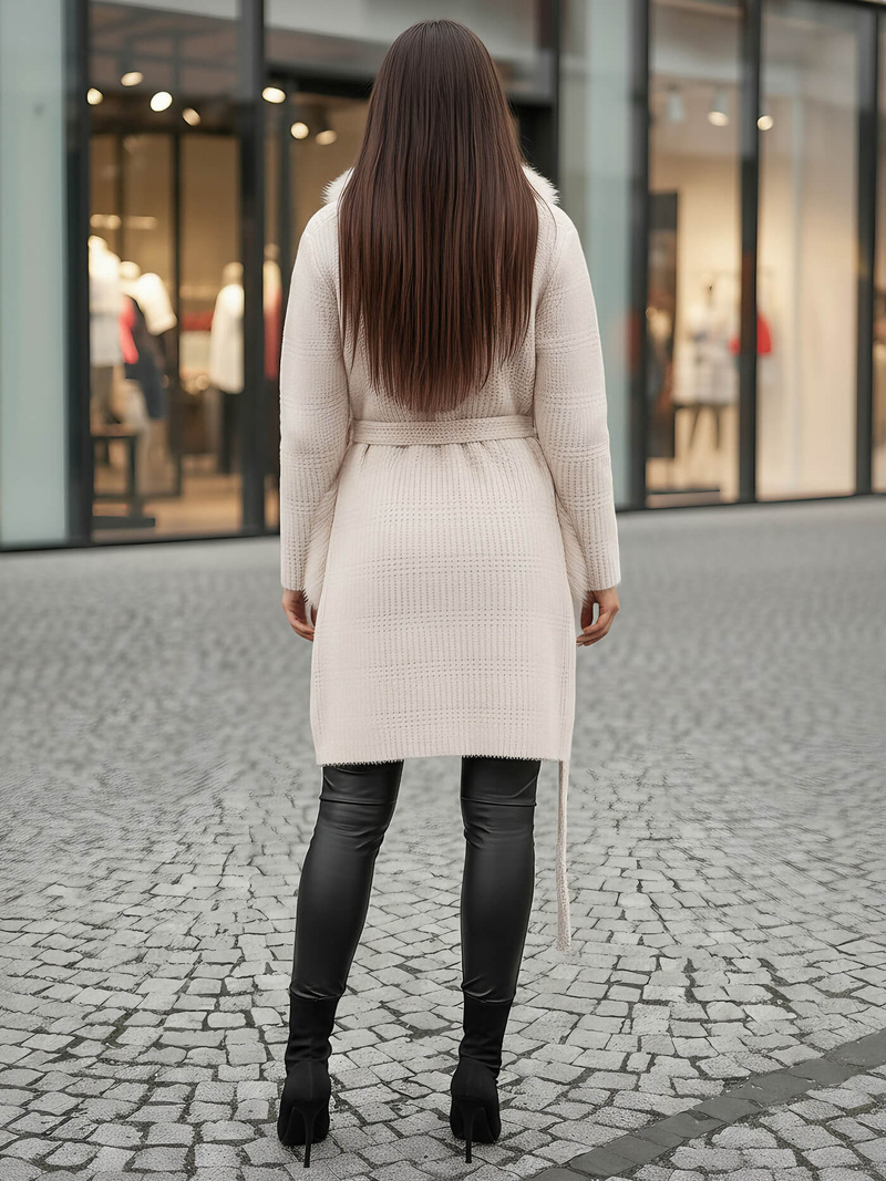 Smėlinis spalva moteriškas paltas OZONEE JS/53M5200/155Z