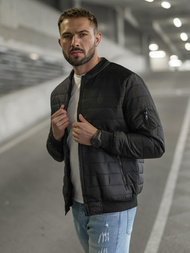 Juoda vyriška striukė OZONEE JS/8M985/392Z