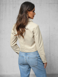 Smėlinis Moteriška Odinė Striukė OZONEE O/G117