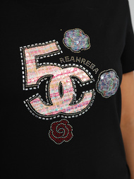 Juodi moteriški marškinėliai OZONEE JS/95T2552/3