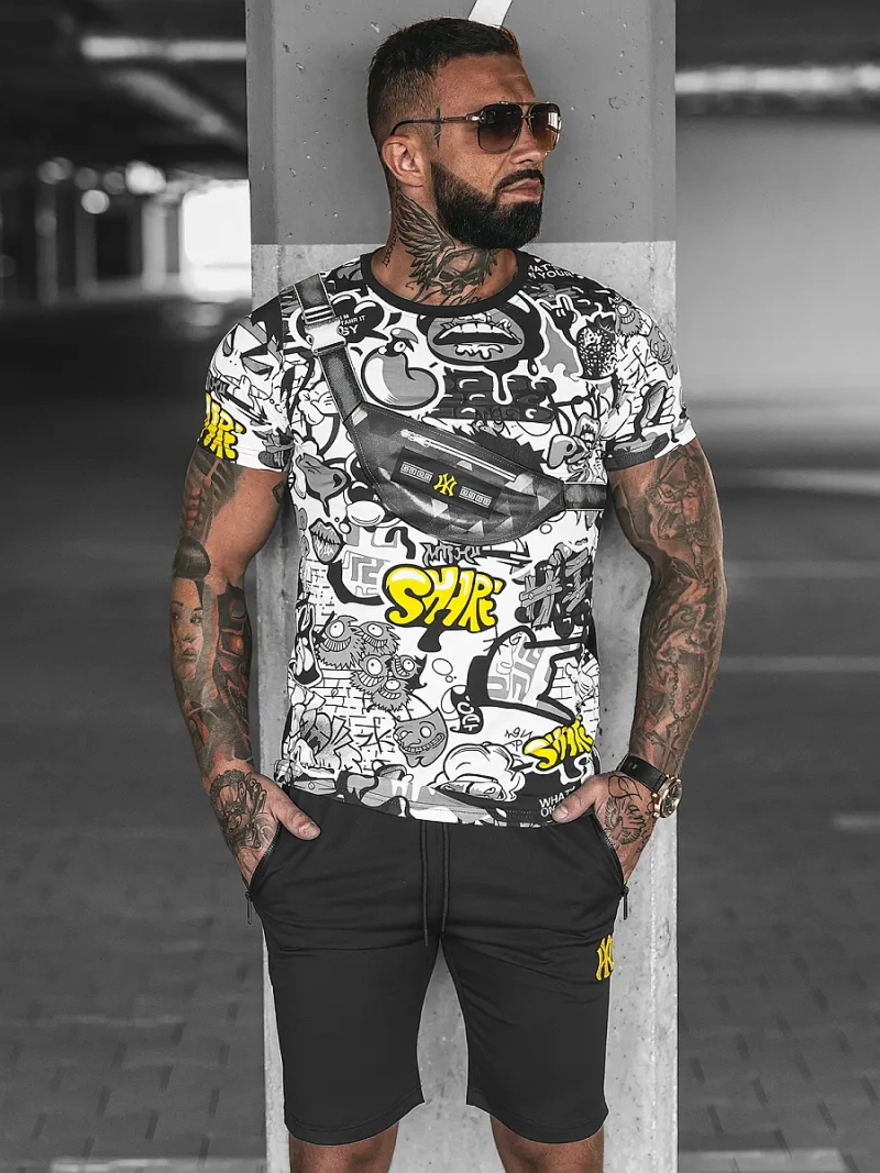 Juodai-geltona vyriškas sportinis kostiumas OZONEE O/HM789