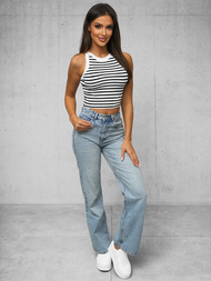 Baltai/juodas moteriškas apatinis trikotažas OZONEE O/JK6557