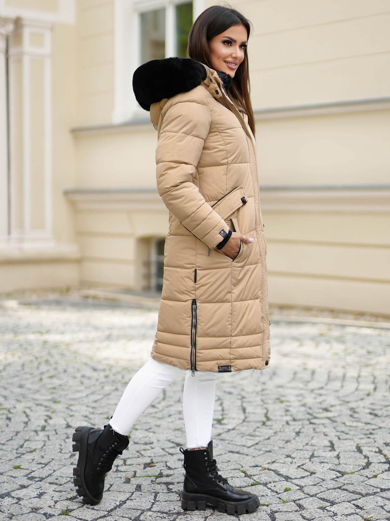 Smėlinis moteriška striukė OZONEE O/W377Z