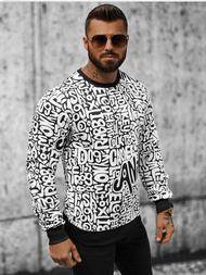 Baltas vyriškas džemperis OZONEE JS/8B1131/1