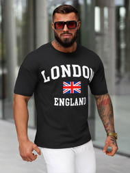 Juodi vyriški marškinėliai OZONEE JS/8B1373/3