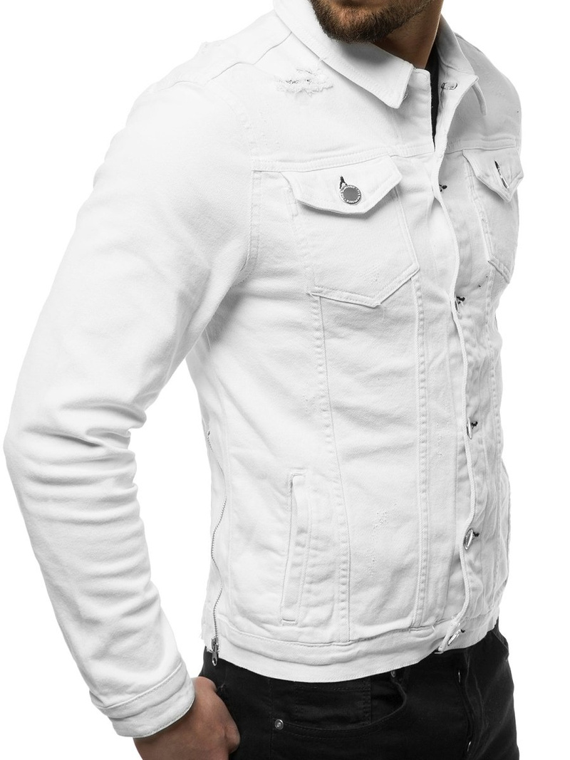 Balta vyriška džinso striukė OZONEE G/602