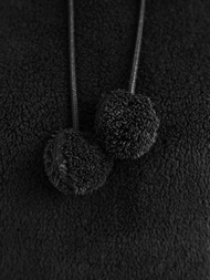 Juodas moteriškas džemperis su gobtuvu OZONEE JS/HH192/3