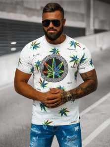 Balti vyriški marškinėliai OZONEE O/T136/1