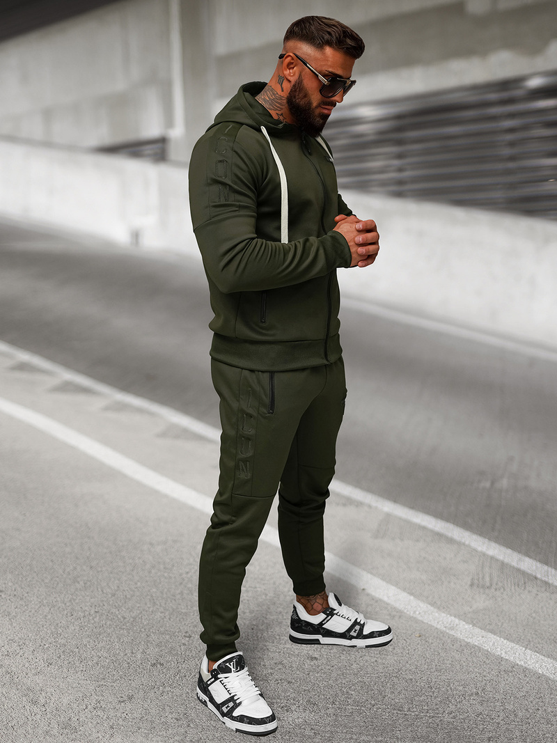 Rusvai žalsva vyriškas sportinis kostiumas OZONEE O/LN11760